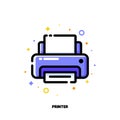 Icon of printer for office work concept. Flat filled outline Royalty Free Stock Photo