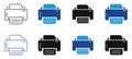 Printer icon set device scanner technology business copy document electronic equipment page image printing Royalty Free Stock Photo