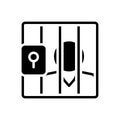 Black solid icon for Prison, gel and lockup