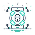 Mix icon for Privacy, phone and secured Royalty Free Stock Photo