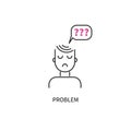 Icon problem, anxious person