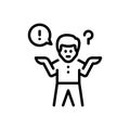 Black line icon for Problem, issue and confused Royalty Free Stock Photo