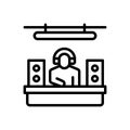Black line icon for Producers, composer and concert Royalty Free Stock Photo