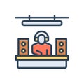 Color illustration icon for Producers, composer and music Royalty Free Stock Photo