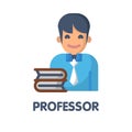 Icon professor in flat style design illustration on white background