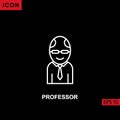 Icon professor vector on black background