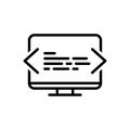 Black line icon for Programming, coding and software Royalty Free Stock Photo