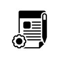 Black solid icon for Project, document and task Royalty Free Stock Photo