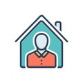 Color illustration icon for property, possessions and house