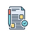 Color illustration icon for Proposed, prospective and paper