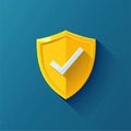 icon for protection and security theme,shield with checkmark,PNG,clipart,transparent,flat icon Royalty Free Stock Photo