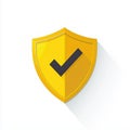 icon for protection and security theme,shield with checkmark,PNG,clipart,transparent,flat icon Royalty Free Stock Photo