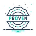 Mix icon for Proven, approve and certificate