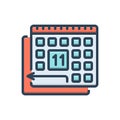 Color illustration icon for Pto, paid time and off policy Royalty Free Stock Photo