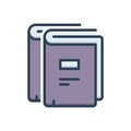 Color illustration icon for Publish, unfold and demonstration