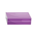 Flat vector icon of purple nail buffer block. Instrument for polishing fingernails. Tool for manicure. Beauty theme