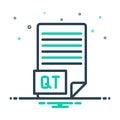 Mix icon for Qt, abbreviation and company