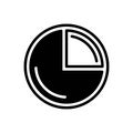 Black solid icon for Quarterly, quarter and chart