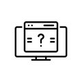 Black line icon for Queries, question and query