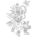 Icon with Quetzalcoatl the Aztec god of wind and air Royalty Free Stock Photo