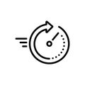 Black line icon for Quick, fast and clock Royalty Free Stock Photo