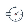 Color illustration icon for Quickly, soon and hurry