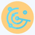 Icon Radar - Flat Style,Simple illustration,Editable stroke Royalty Free Stock Photo