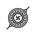 Black line icon for Rakshabandhan, rakhi and brother