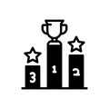 Black solid icon for Rank, winner and competition