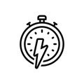 Black line icon for Rapid, fast and hasty Royalty Free Stock Photo