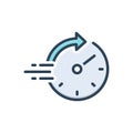 Color illustration icon for Rapid, speed and tempo