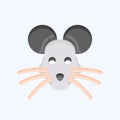 Icon Rat. related to Animal Head symbol. flat style. simple design editable. simple illustration. cute. education Royalty Free Stock Photo