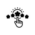 Black solid icon for Rate, review and click Royalty Free Stock Photo