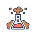 Color illustration icon for Reaction, laboratory and chemical Royalty Free Stock Photo