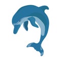 Icon realistic dolphin, water park, entertainment, flat design Royalty Free Stock Photo