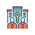 Color illustration icon for Realtors, agent and deal