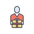 Color illustration icon for Recipients, beneficiary and gift Royalty Free Stock Photo