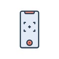 Color illustration icon for Recorded, listed and control