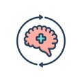 Color illustration icon for Recovery, brain and mind Royalty Free Stock Photo