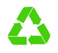 Icon of recycle. Green symbol of reuse. logo with arrow for eco cycle renew of junk. Sign for paper and biodegradable waste.