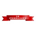 Icon red banner Valentine`s day. the fourteenth of February,