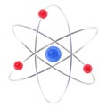 Icon red and blue atom.