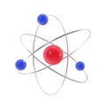 Icon red and blue atom.