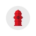 Icon red fire hydrant. Single silhouette fire equipment icon. Vector illustration. Flat style. Royalty Free Stock Photo