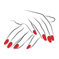 Icon with red nails