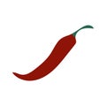 icon with red pepper on white background. Vector logo illustration. Royalty Free Stock Photo