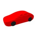 Icon red sports race car on a white background. Royalty Free Stock Photo