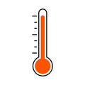 Icon is a red thermometer, sign of high temperature heat is hot siesta