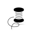 Icon reel of thread black on a white background. Royalty Free Stock Photo