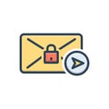 Color illustration icon for refer secure, privacy and padlock